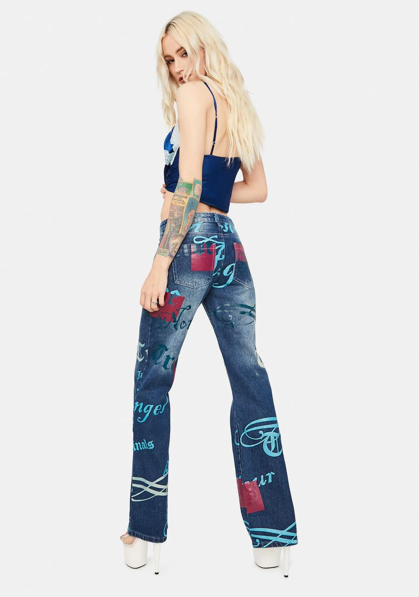 Angel Distressed Low Rise Boyfriend Jeans