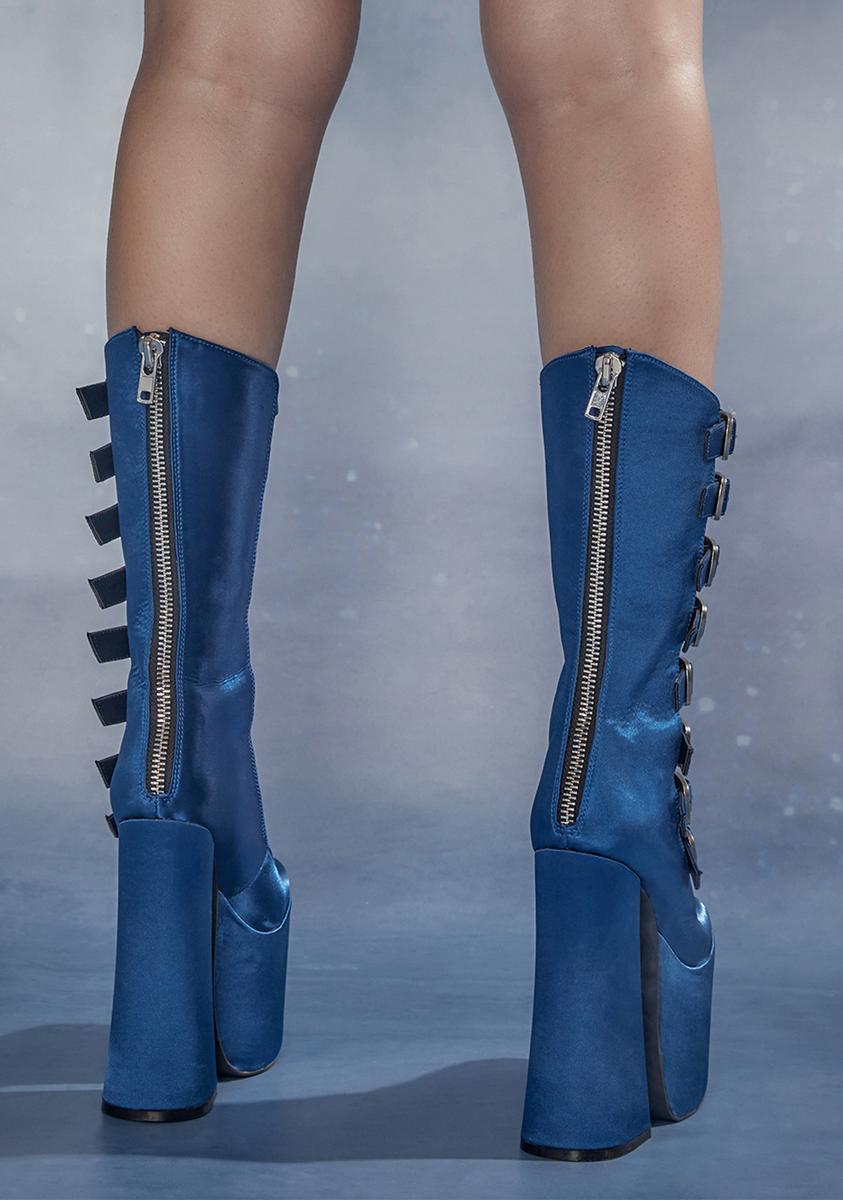Angel Awakening Satin Buckle Platforms