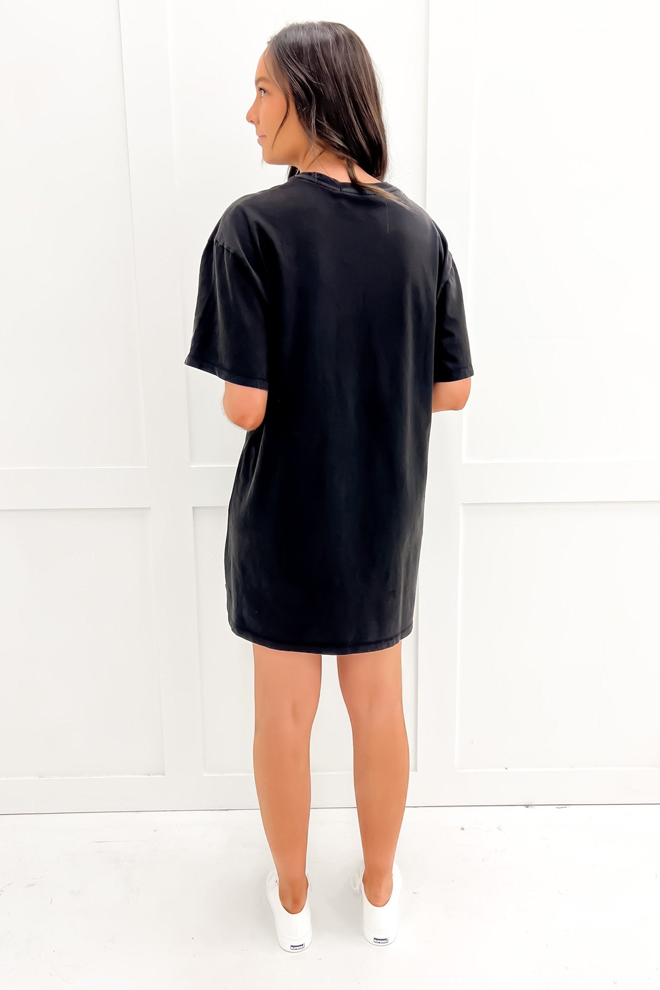 Badge Tee Dress Washed Black