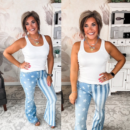 Judy Blue Stars & Stripes Bleach Flare