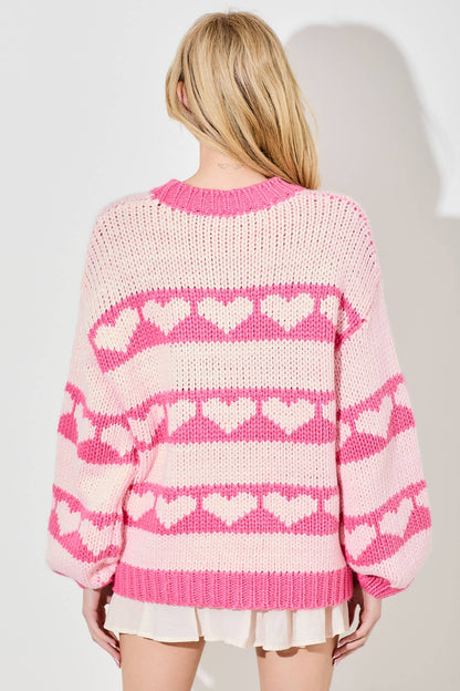 heart stripe sweater