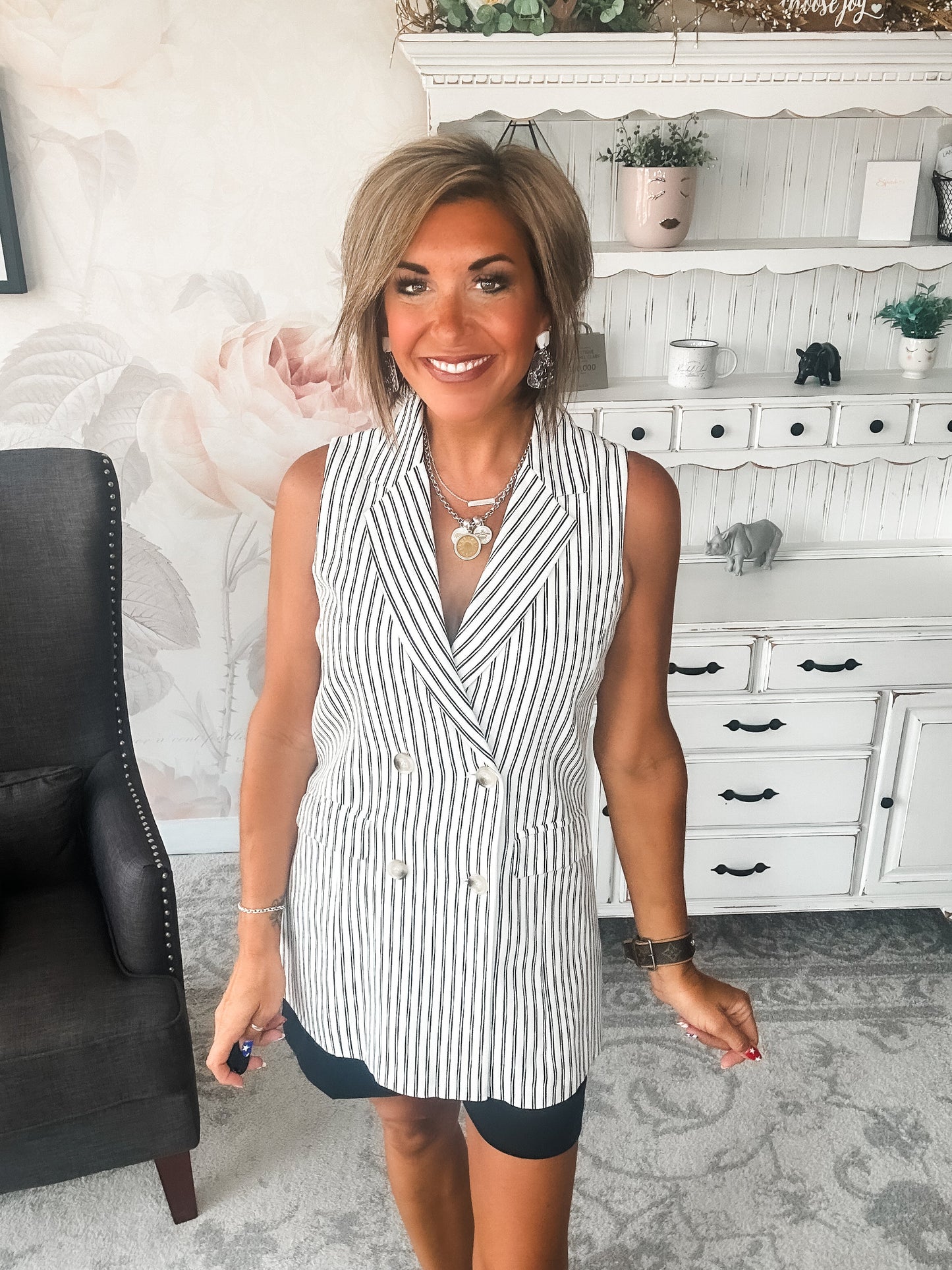 Let's Run Away Striped Vest