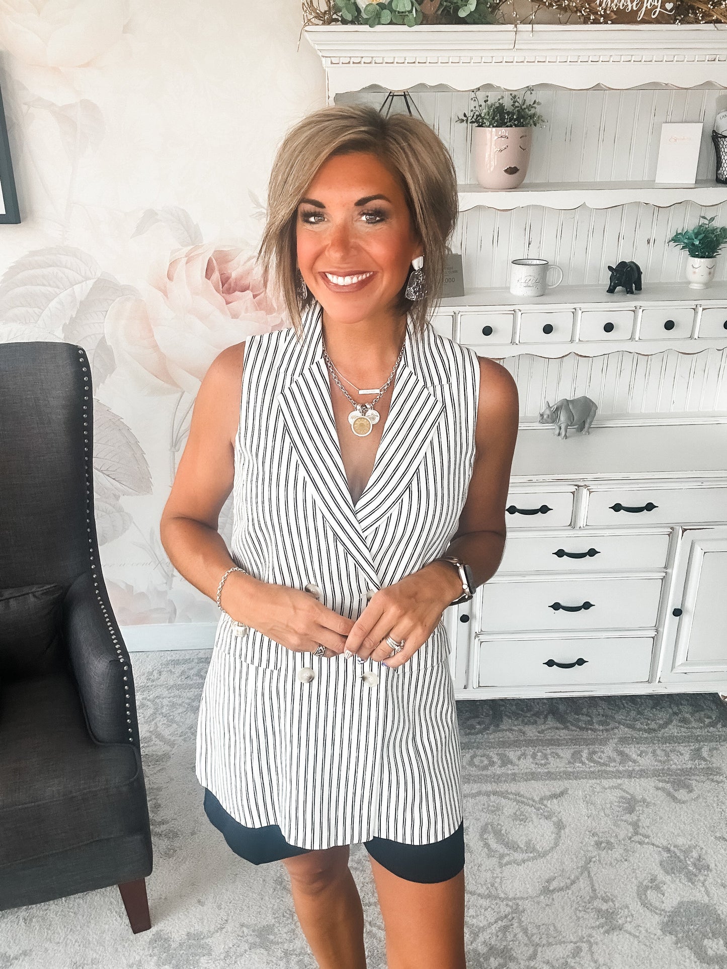 Let's Run Away Striped Vest