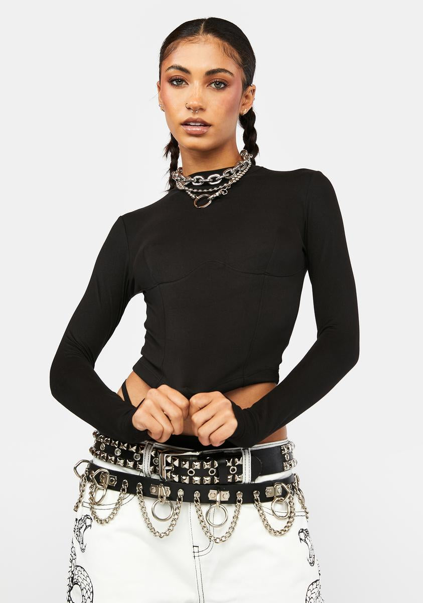 Anonymous Long Sleeve Crop Top