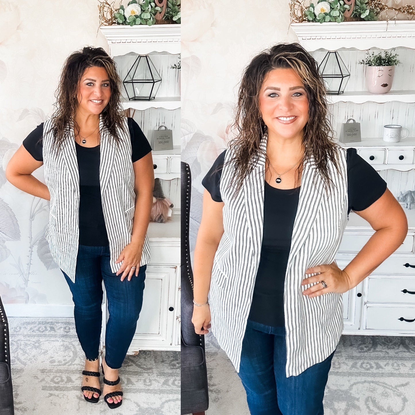 Let's Run Away Striped Vest