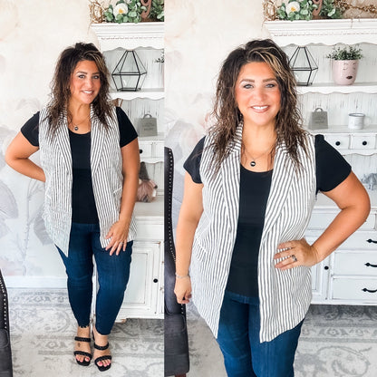 Let's Run Away Striped Vest