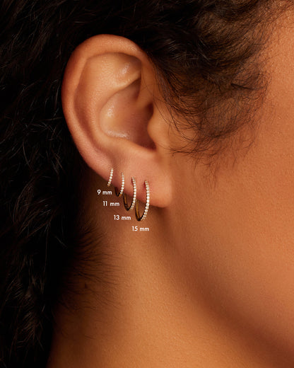 14K Diamond Pavé Single Huggie
