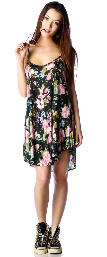 Antler Feathers Slip Dress