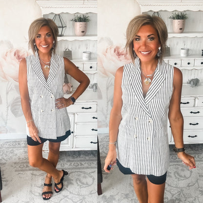 Let's Run Away Striped Vest