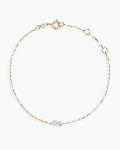 14K Diamond Pavé Alphabet Bracelet