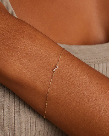 14K Diamond Pavé Alphabet Bracelet