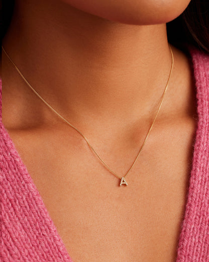 14K Diamond Alphabet Necklace
