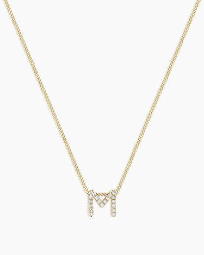 14K Diamond Alphabet Necklace