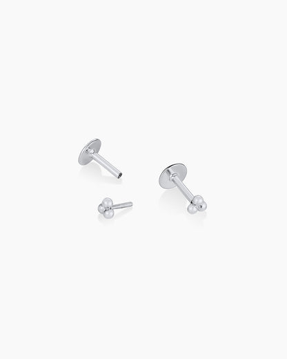 14K Gold Trio Flat Back Studs