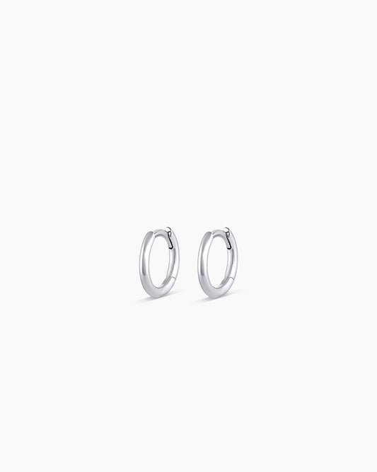 14K White Gold Classic Huggies