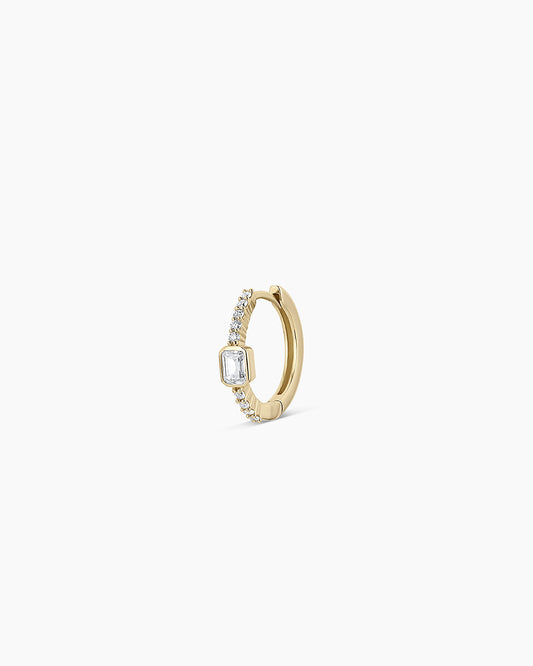 14K Lab Grown Diamond Emerald Single Huggie