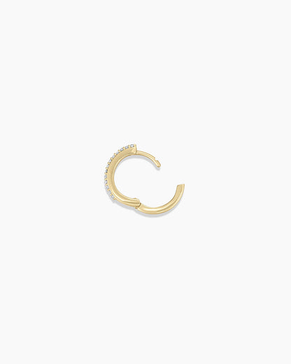 14K Diamond Double Down Single Huggie