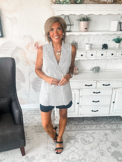 Let's Run Away Striped Vest