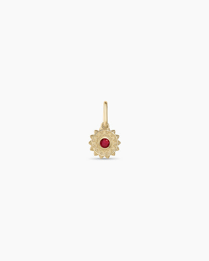 14K Gold Sun Birthstone Charm