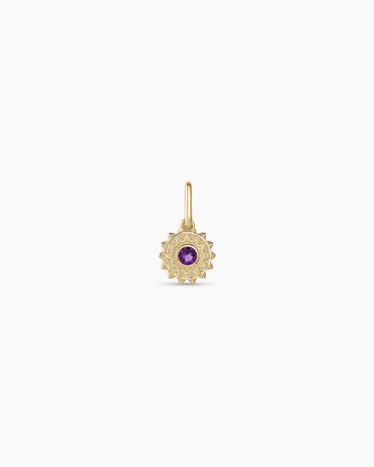 14K Gold Sun Birthstone Charm