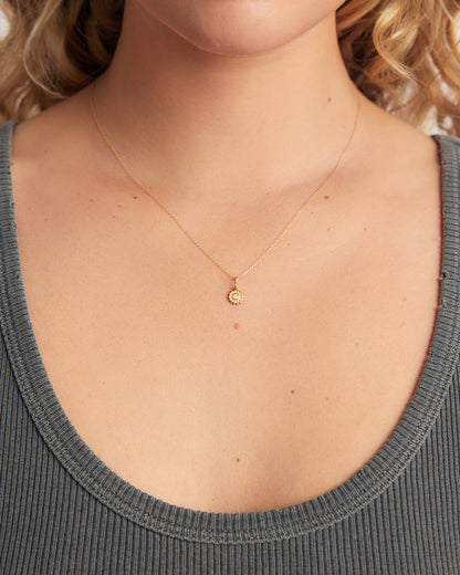 14K Gold Sun Birthstone Charm