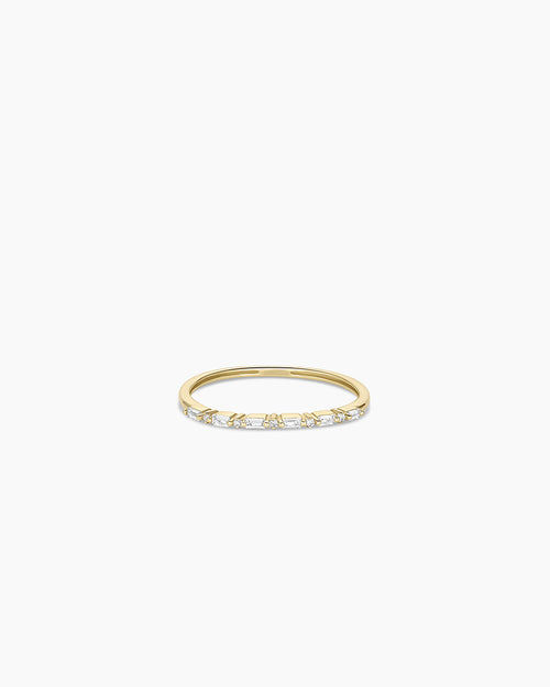 14K Diamond and White Sapphire Amara Row Ring