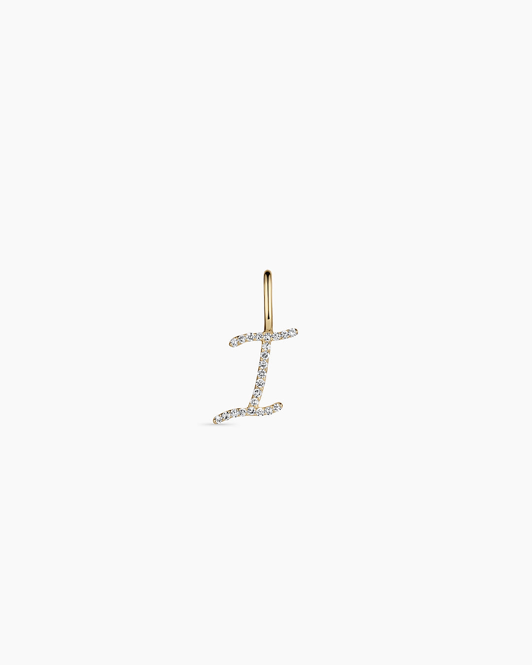 14K Diamond Script Alphabet Charm