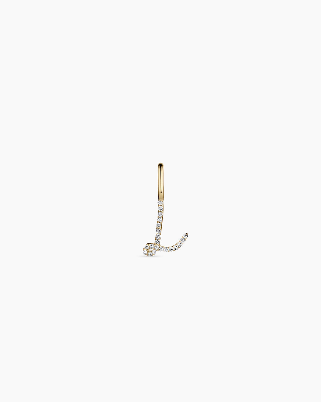 14K Diamond Script Alphabet Charm