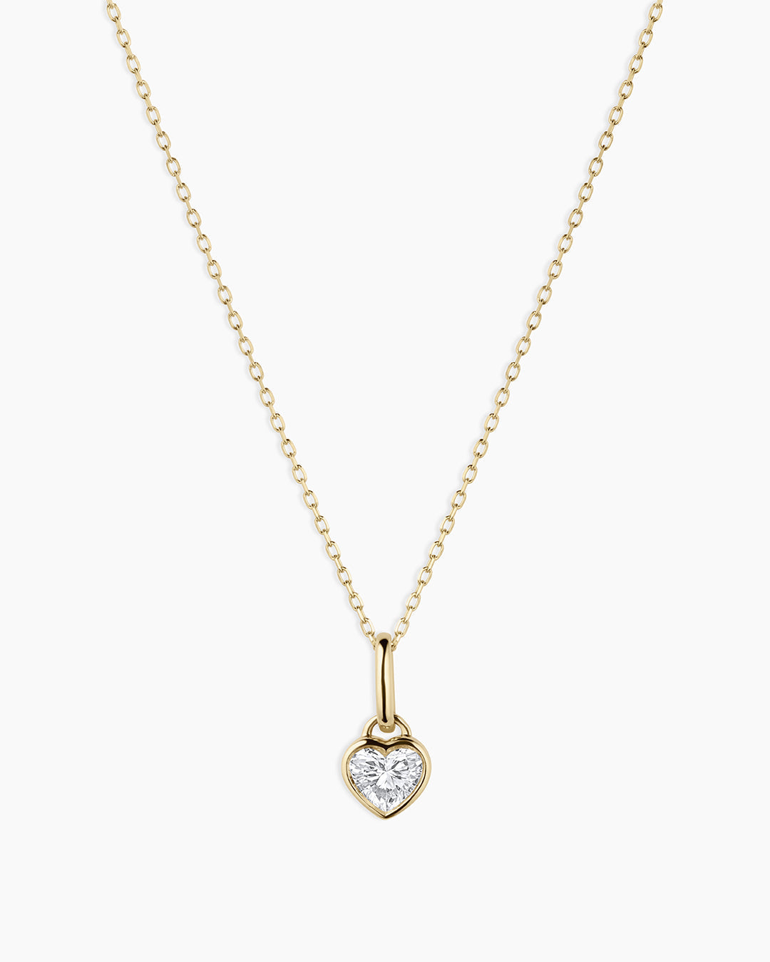 14K Lab Grown Diamond Heart Charm Necklace