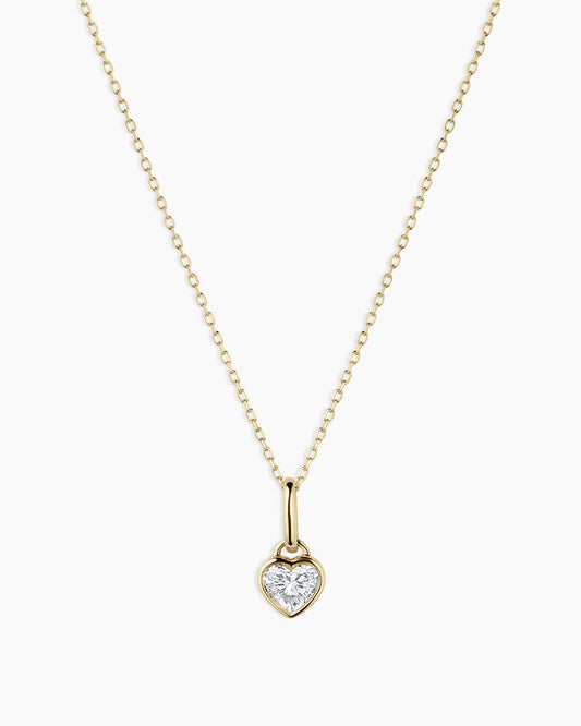 14K Lab Grown Diamond Heart Charm Necklace