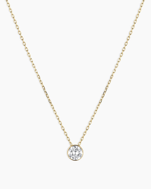 14K Lab Grown Diamond Halo Necklace