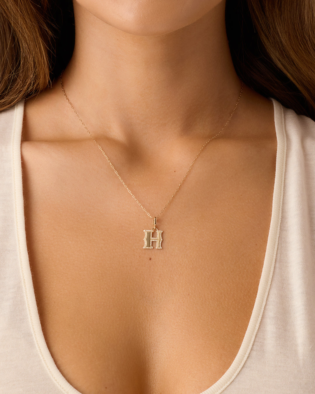 14K Diamond Era Alphabet Charm