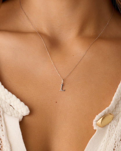 14K Diamond Vintage Alphabet Charm Necklace