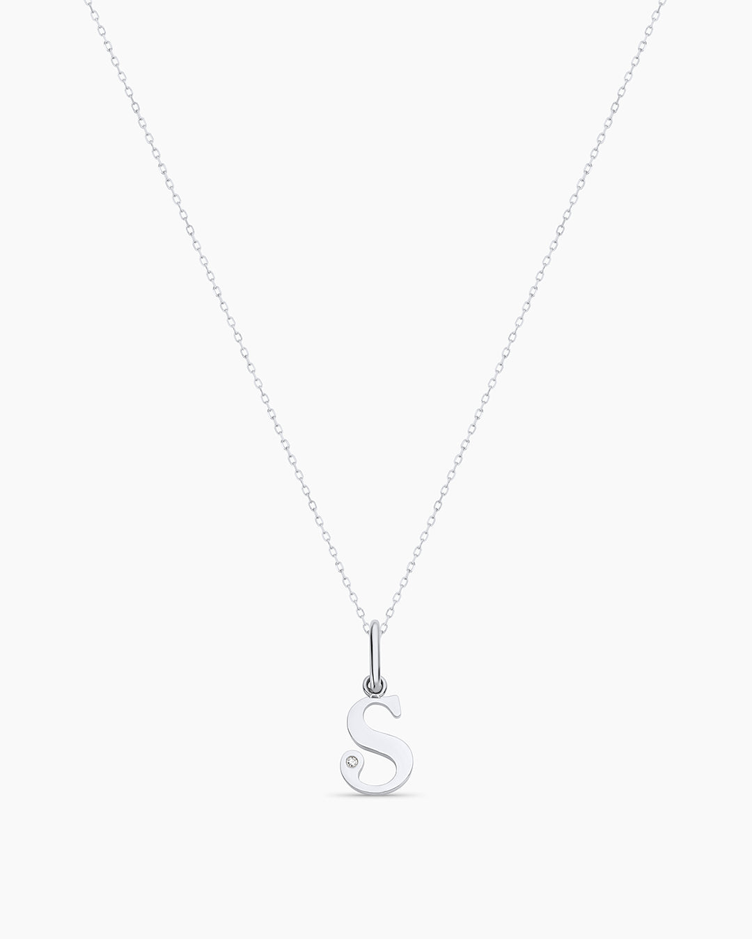 14K Diamond Vintage Alphabet Charm Necklace