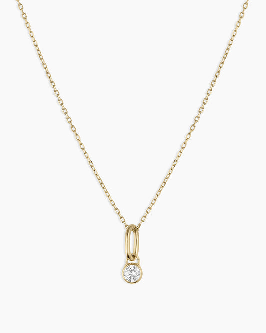 14K Lab Grown Diamond Halo Charm Necklace