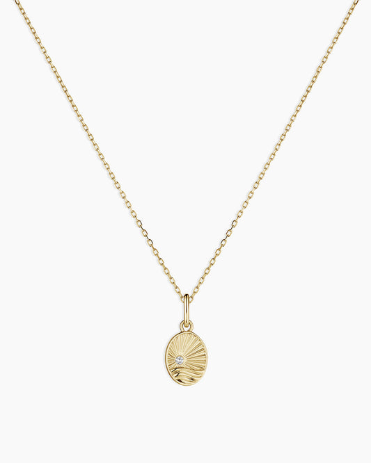 14K Diamond Beach Charm Necklace