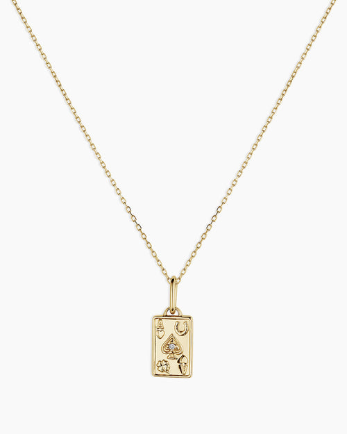 14K Diamond Ace Charm Necklace