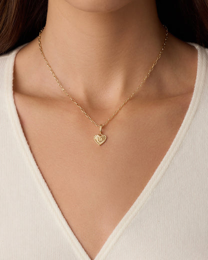 Vintage Heart Alphabet Charm Necklace