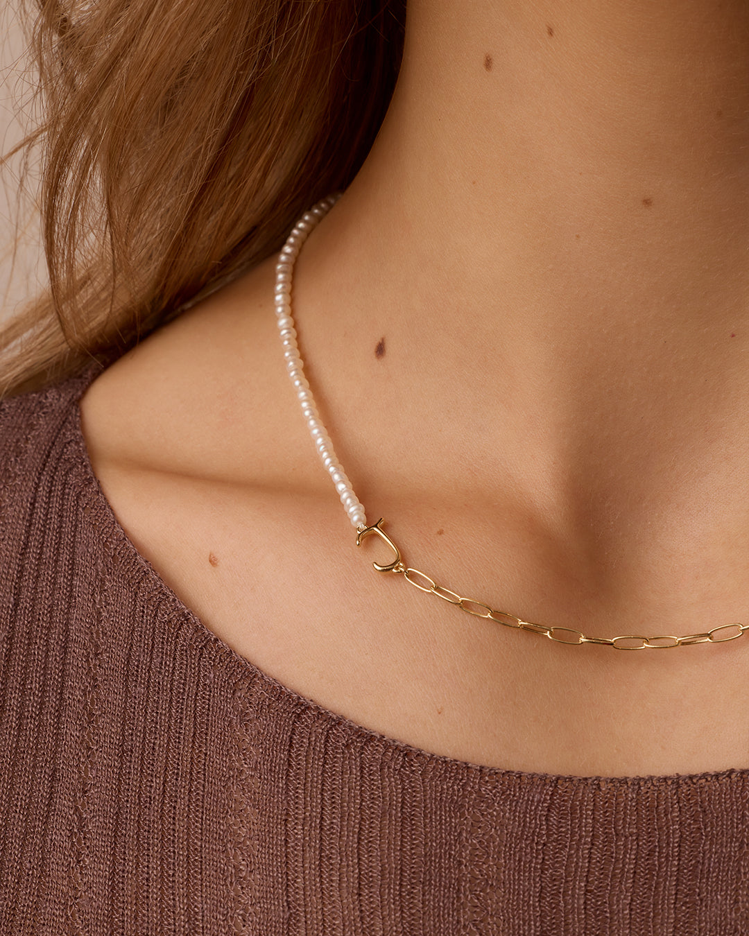 Lou Pearl Alphabet Necklace