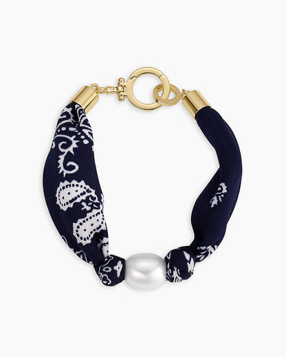 Paisley Bandana Pearl Bracelet