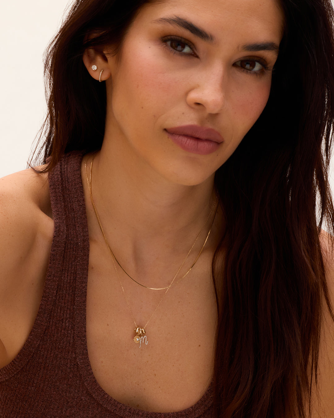14K Gold Lou Halo Charm Necklace