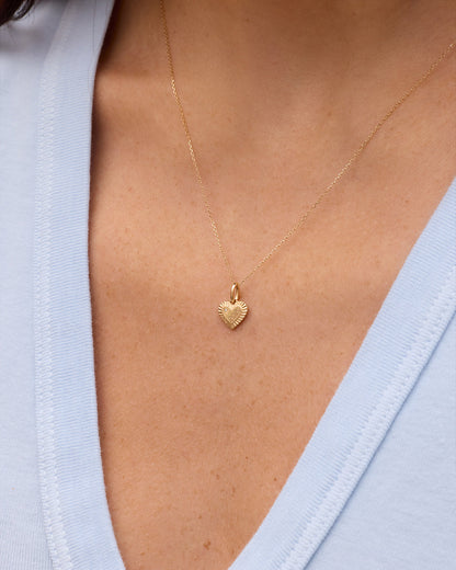 14K Gold Milestone Heart Charm Necklace