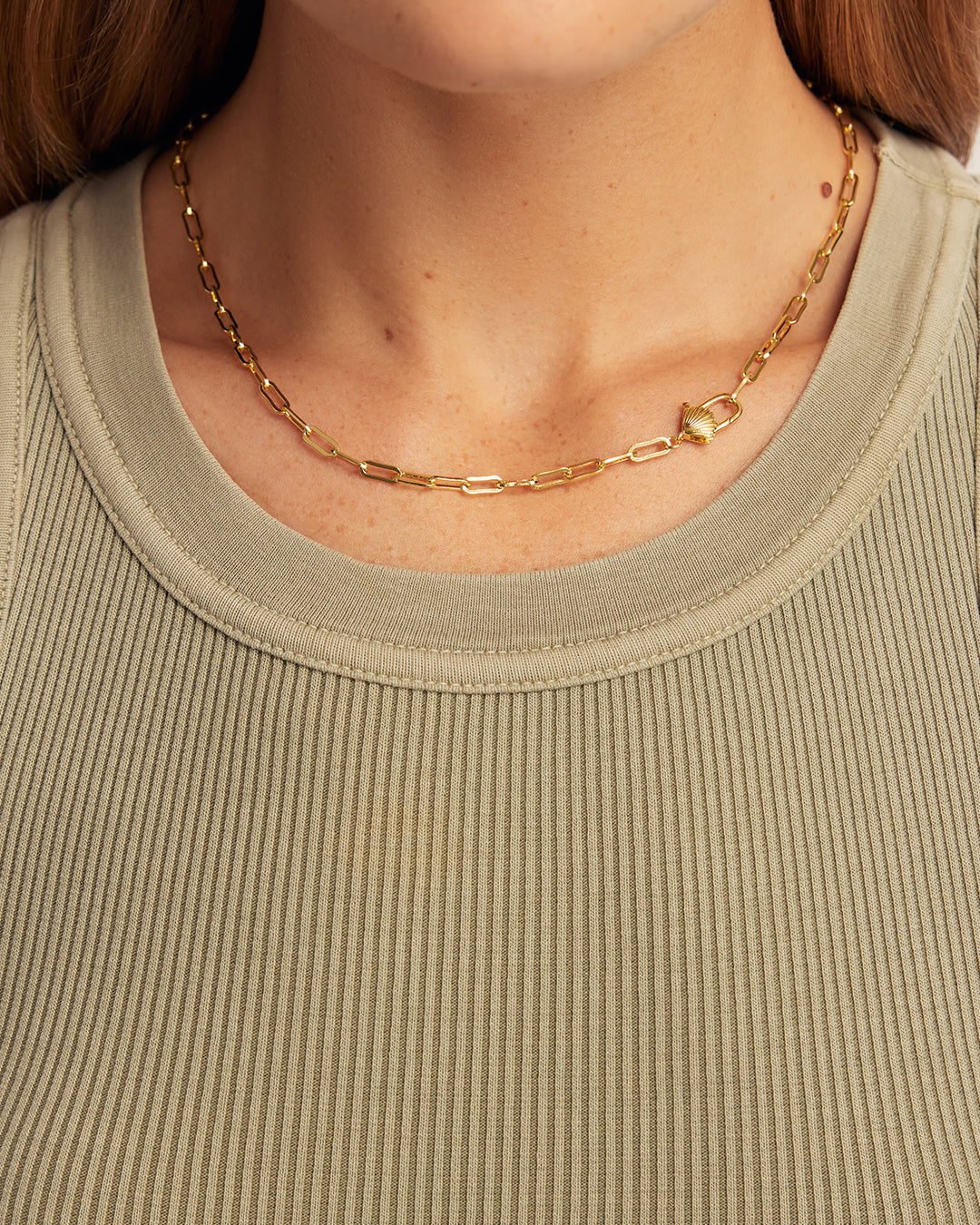 Scallop Padlock Necklace