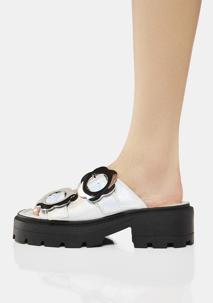 Amber Flower Chunky Sole Sliders