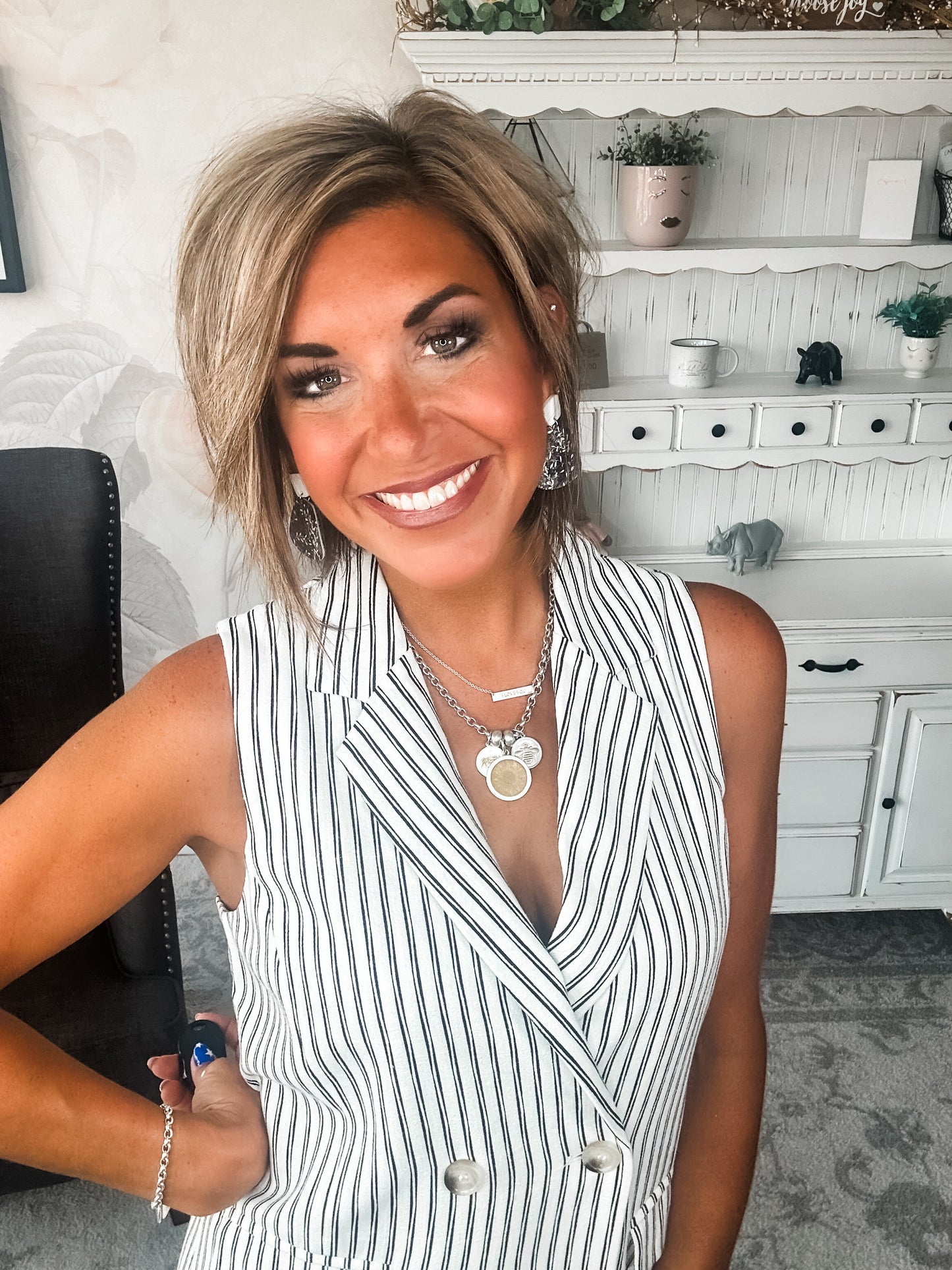 Let's Run Away Striped Vest