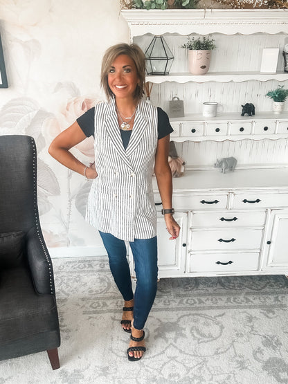 Let's Run Away Striped Vest