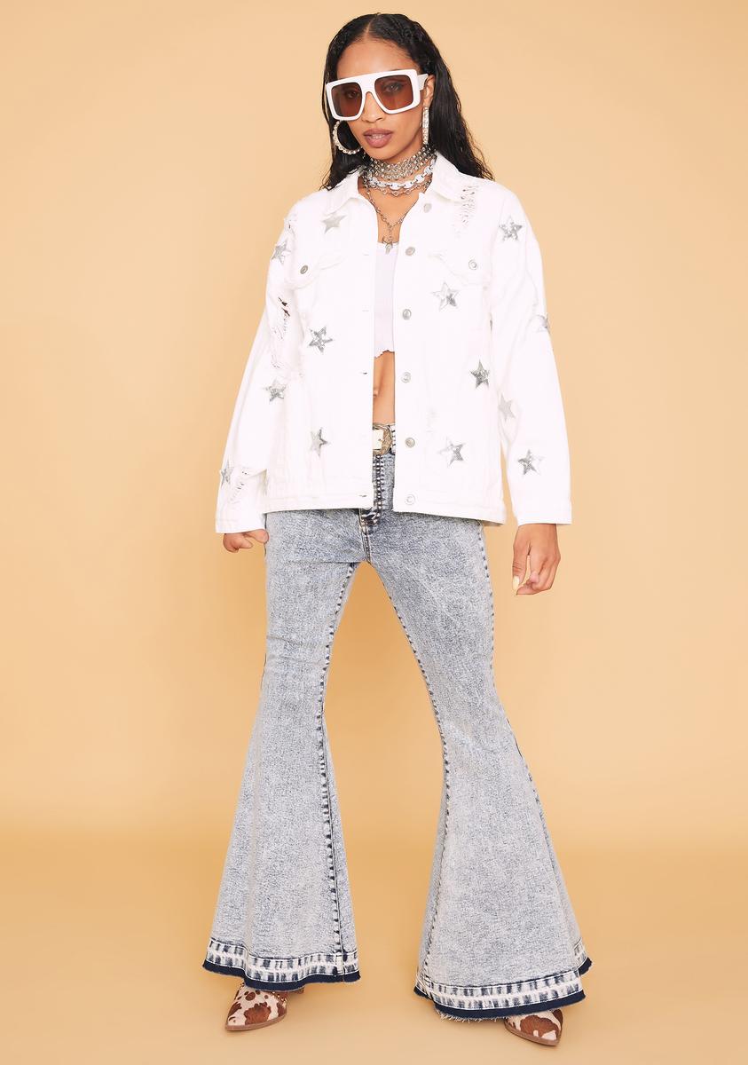 Angel Star Power Distressed Denim Jacket