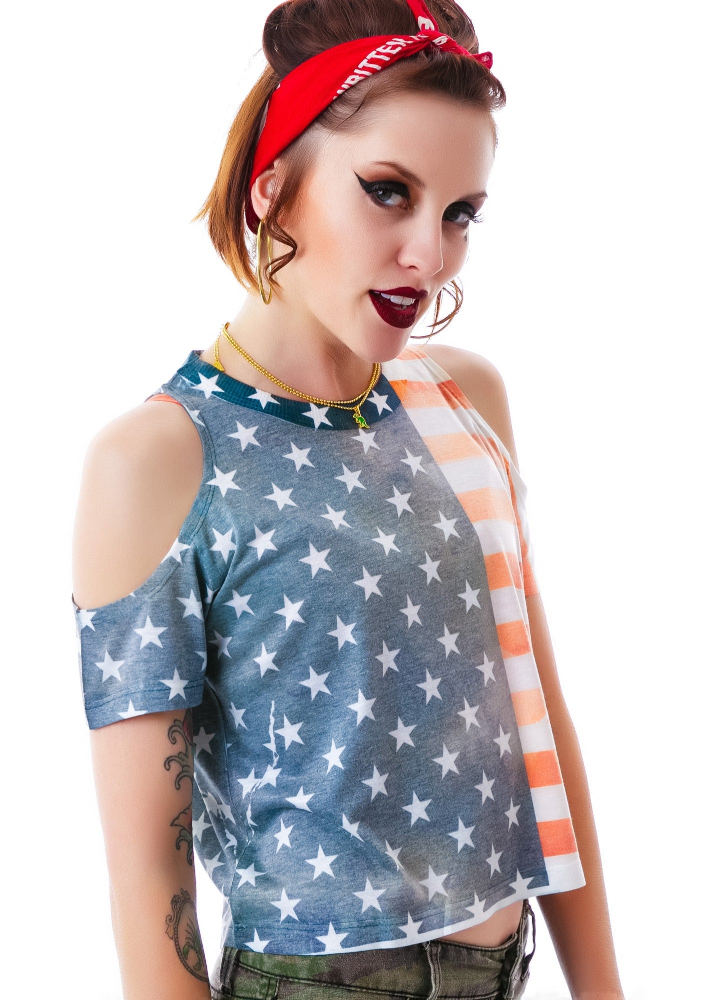 Americana Off The Shoulder Tee
