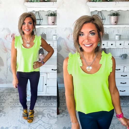 Missed You So Bad Tank - Lime Green