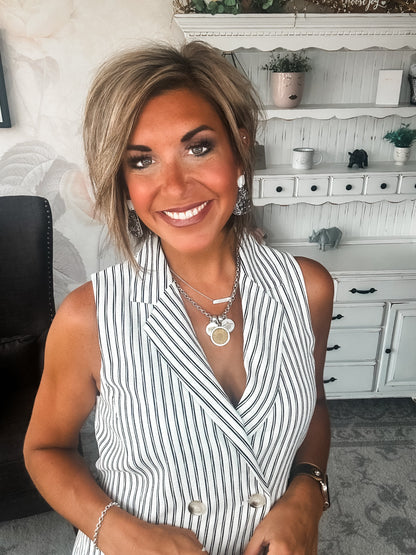 Let's Run Away Striped Vest
